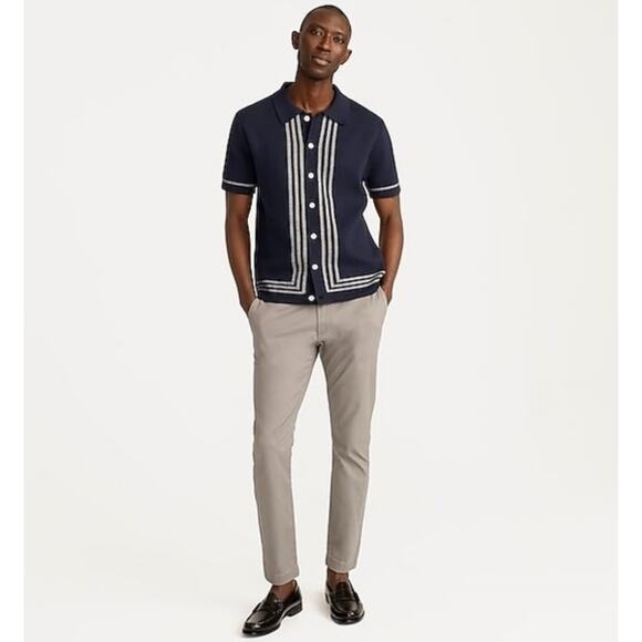 J.Crew Stretch 250 Skinny Chino Pants Mens 30x32 Gray Twill Cotton Blend Zip Fly - Picture 1 of 10